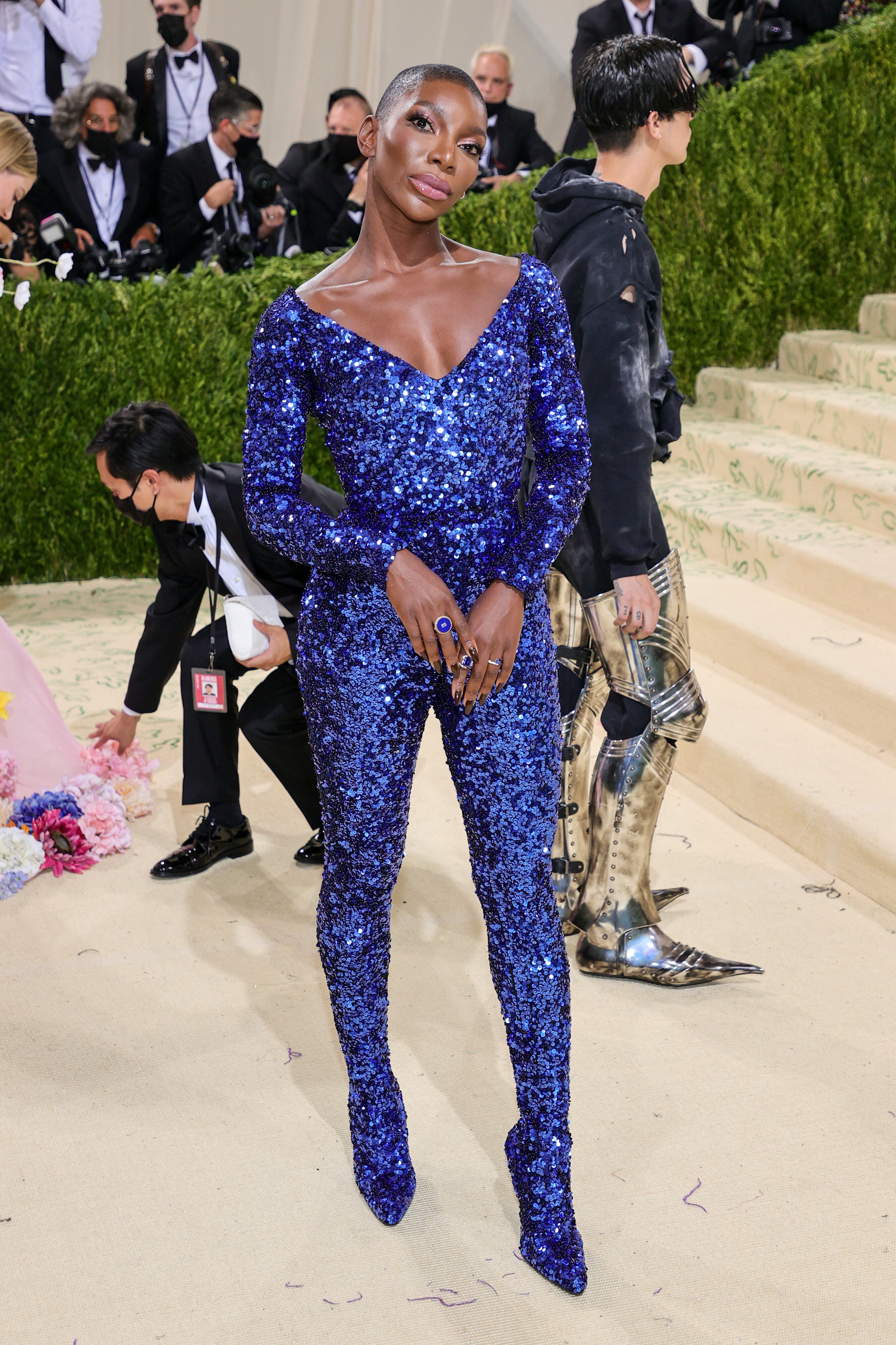 Michaela Coel arriva la 2021 Met Gala celebrando In America: A Lexicon Of Fashion. Foto: Wargo/Getty Images.