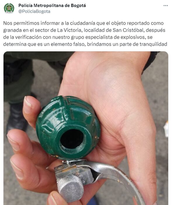 Qué susto: familia encontró lo que parecía ser una granada en la localidad de San Cristóbal; Policía dio parte de tranquilidad