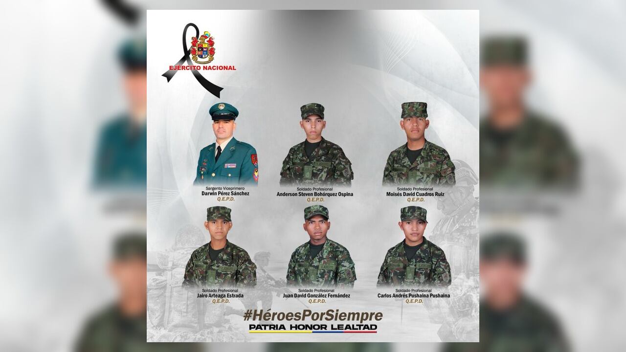 Militares asesinados en Guaviare por las disidencias de las Farc.