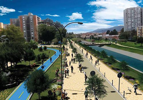 Así debería quedar la obra de valorización del Canal Córdoba del IDU, pero solo tiene un avance del 9,65 %