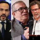 Abelardo De La Espriella, Rodrigo Londoño, Pastor Alape y Julián Gallo.