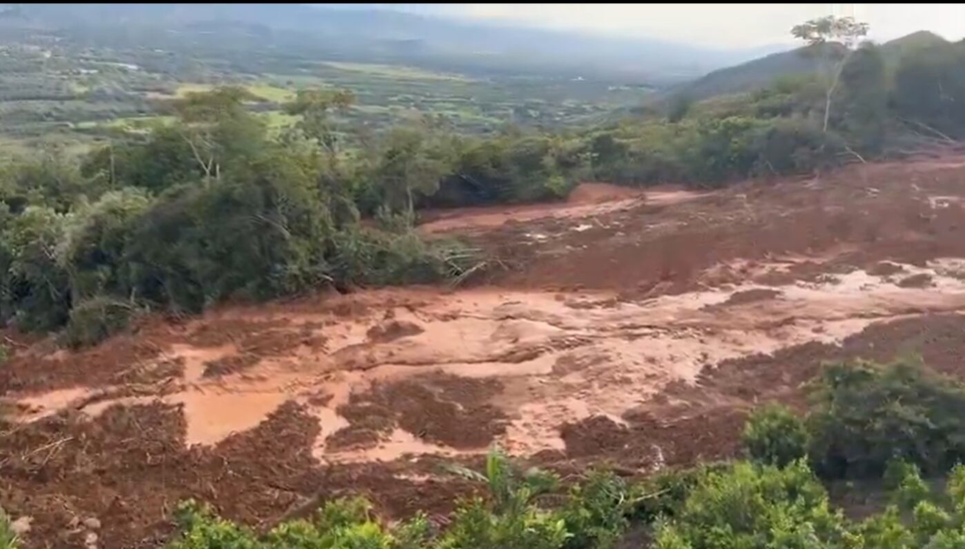 Avalancha en el corregimiento de El Vijal, en Balboa, Cauca