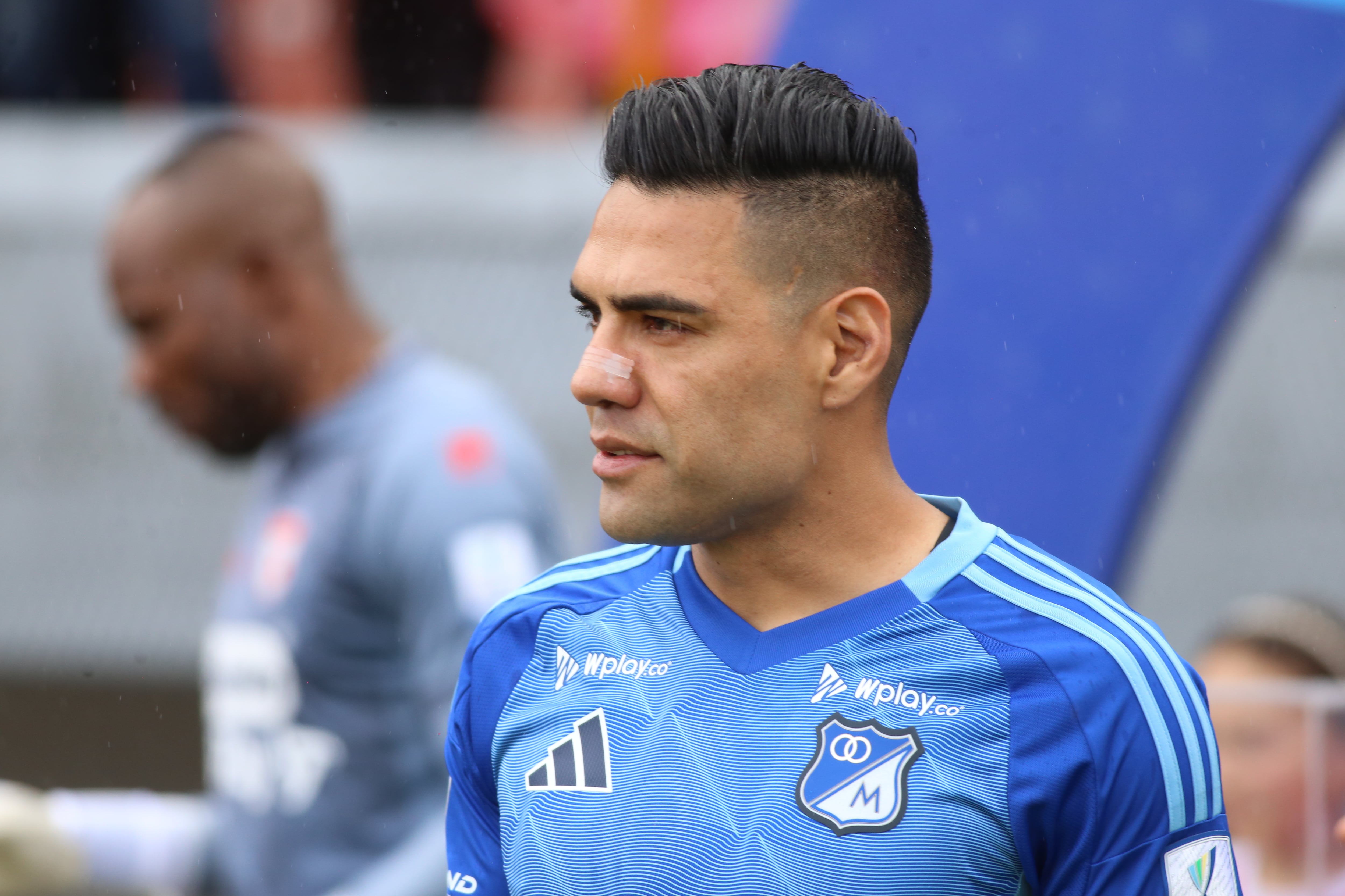 Falcao Garcia of Millonarios F.C. plays in match day 1 of the quadrangular semifinals as part of the BetPlay DIMAYOR I 2025 League at the Nemesio Camacho El Campin stadium in Bogota, Colombia. (Photo by Daniel Garzon Herazo/NurPhoto via Getty Images)