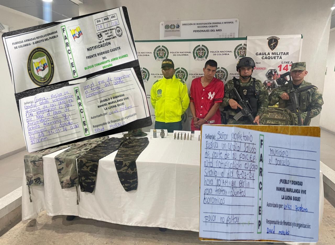 Los panfletos que entregaba alias David Morales en el Caquetá a nombre de las disidencias de las Farc.