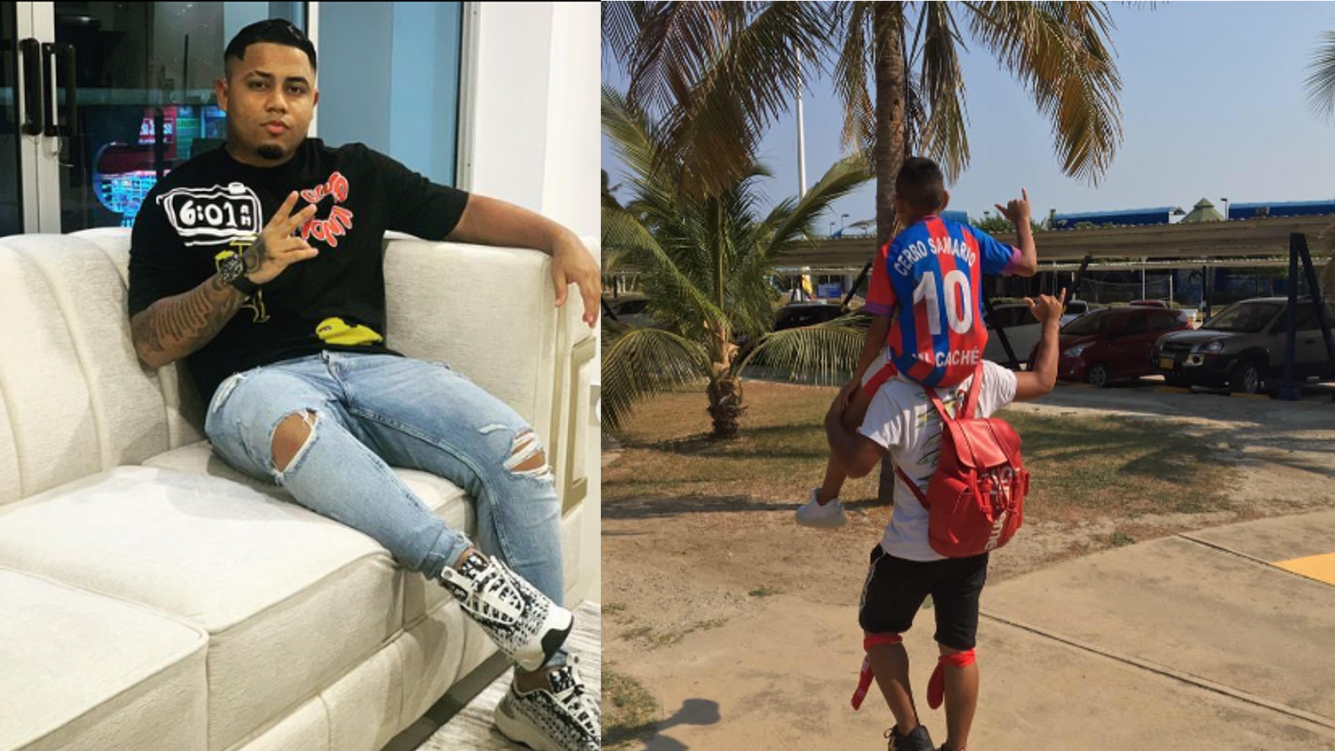 Alfredo y Aníbal, hermanos de la artista vallenata Natalia Curvelo. Tomadas de Instagram @curvelo_barber y @anibal_curvelo