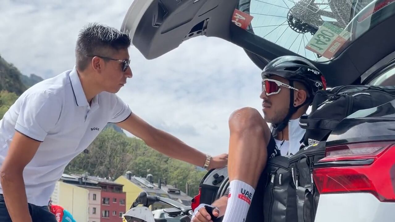 Nairo Quintana visitó a Juan Sebastián Molano en esta Vuelta a España 2023.
