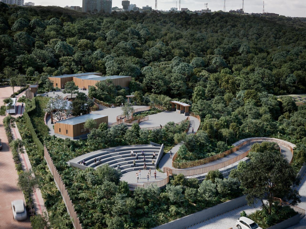 El diseño comprende también un espacio de encuentro con graderías hasta para 130 personas.