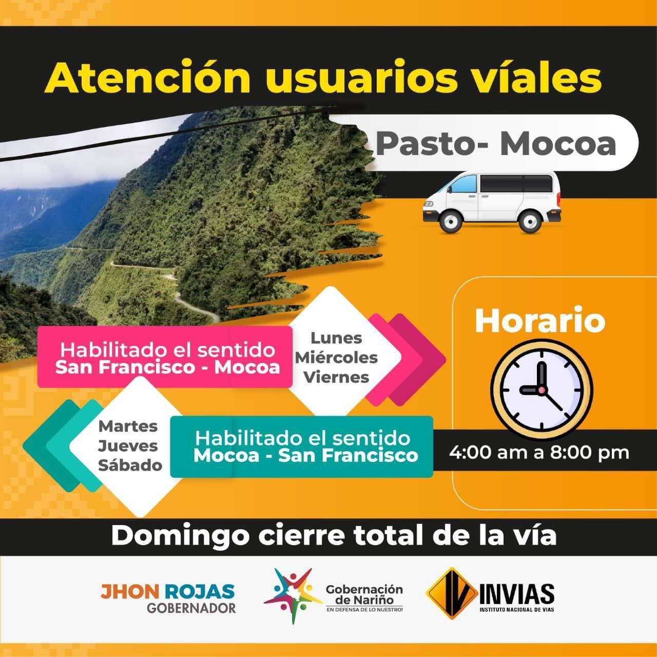 Tránsito en la vía Pasto - Mocoa