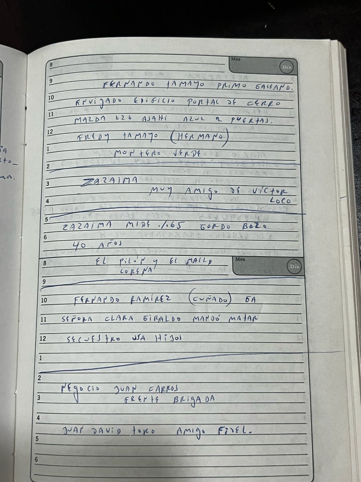 Libreta de Pablo Escobar
