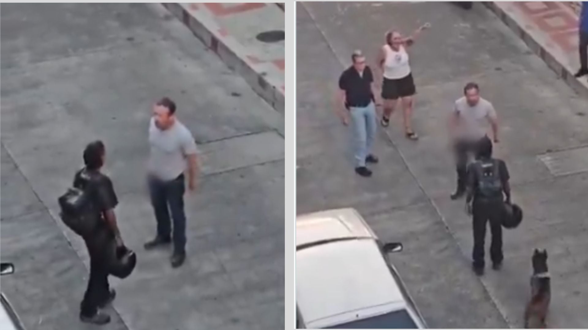 Hombre amenaza a motociclistas en Pereira.