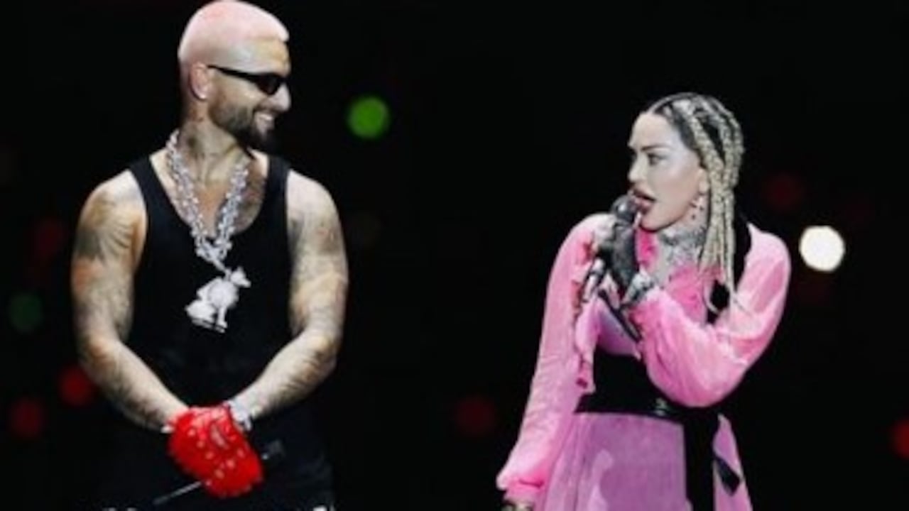 Madonna y Maluma, en el concierto en Medellín.