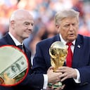 Logo de la FIFA / Gianni Infantino y Donald Trump / Dólares