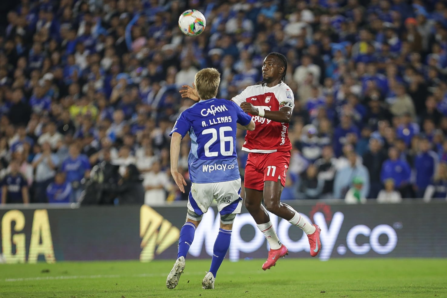 Bogotá. Marzo 26 de 2024.  Millonarios FC enfrenta a Independiente Santa Fe, por encuentro válido de la Liga BetPlay I 2025 de la fecha 17, en el estadio Nemesio Camacho El Campin. (Colprensa - Cristian Bayona).