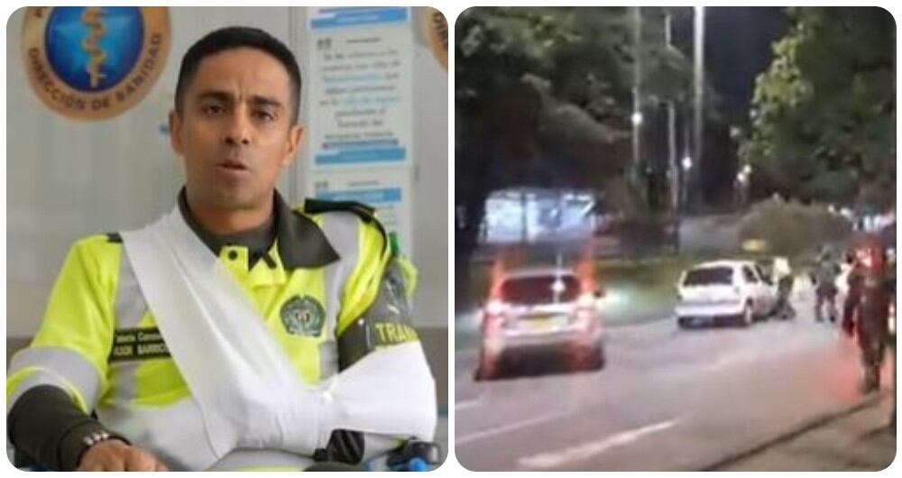 El teniente coronel Wilson Barrios Perdomo fue el uniformado que resultó lesionado tras ser arrollado por un conductor en medios de las protestas en Bogotá.