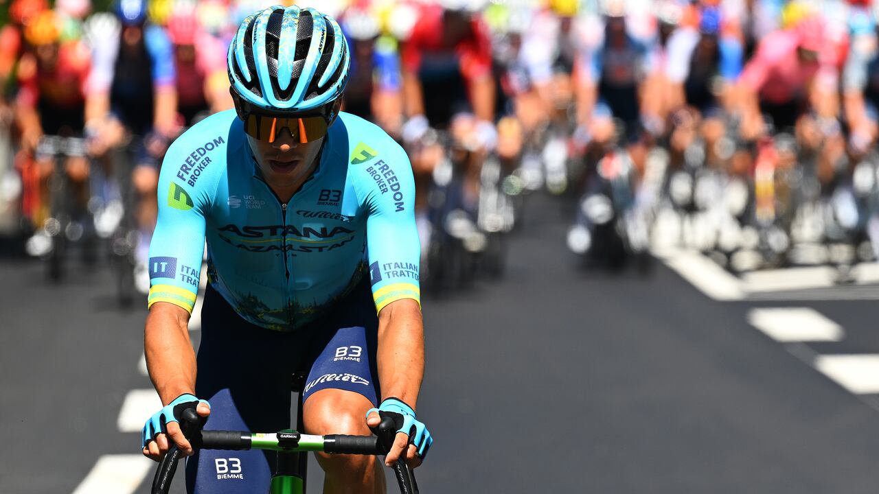 PLATEAU DE BEILLE, FRANCE - JULY 14: Harold Tejada of Colombia and Astana Qazaqstan Team attacks during the 111th Tour de France 2024, Stage 15 a 197.7km stage from Loudenvielle to Plateau de Beille 1782m / #UCIWT / on July 14, 2024 in Plateau de Beille, France. (Photo by Tim de Waele/Getty Images)