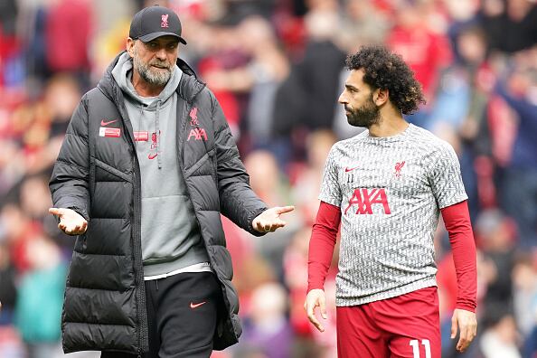 Jurgen Klopp y Mohamed Salah.