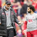 Jurgen Klopp y Mohamed Salah.