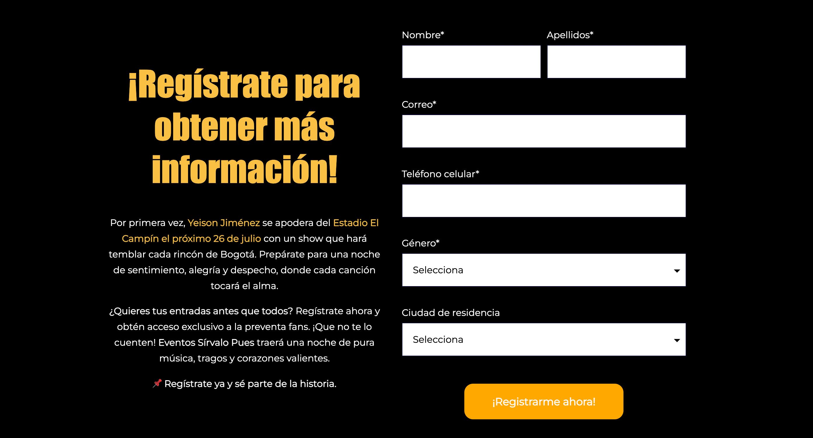 El artista popular se estará presentando en el Estadio El Campín el próximo 26 de julio.