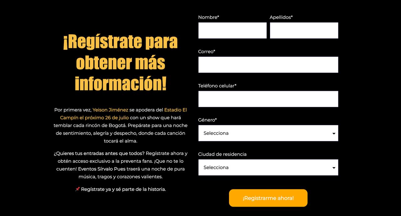 El artista popular se estará presentando en el Estadio El Campín el próximo 26 de julio.