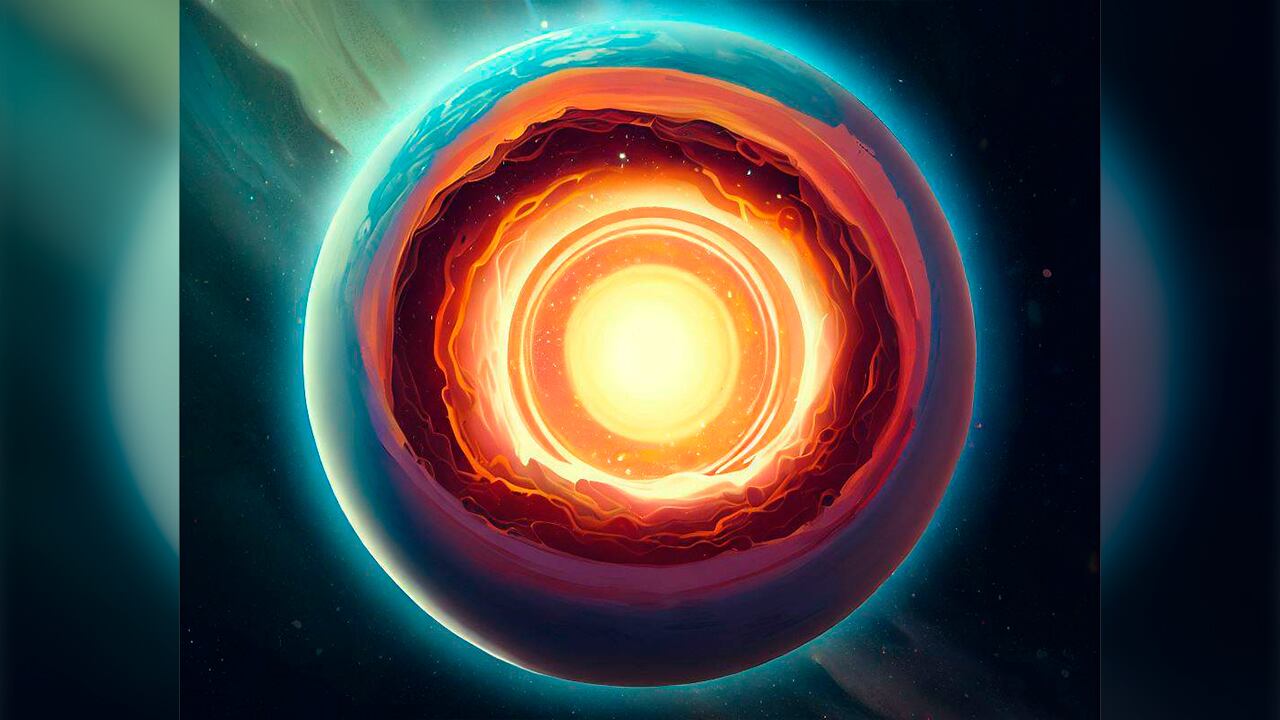 Ilustración del núcleo de la Tierra