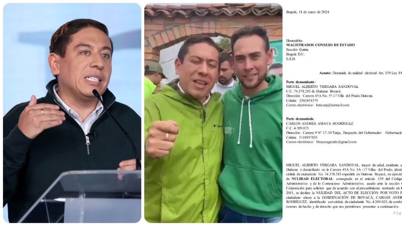 Carlos Amaya y Óscar Julián Correa y la copia de la demanda.