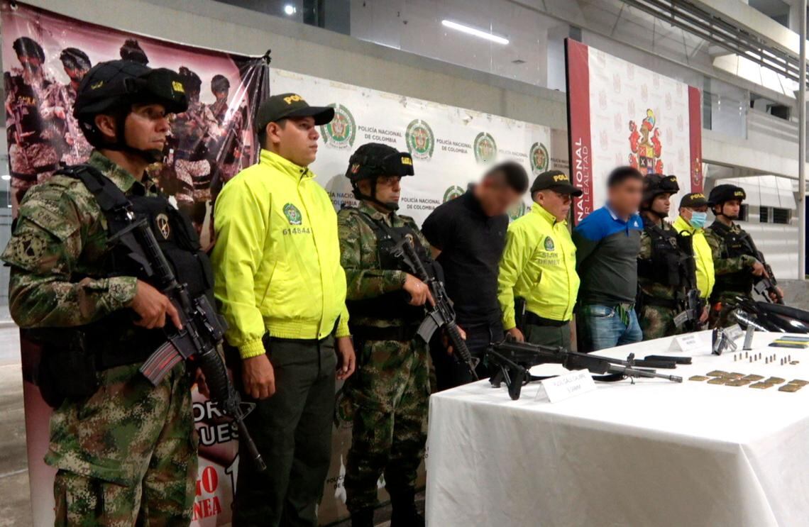 Fueron capturados alias Cristian, señalado de ser el cabecilla de finanzas de esta estructura y de Duván Mana Corredor, alias Jhon.