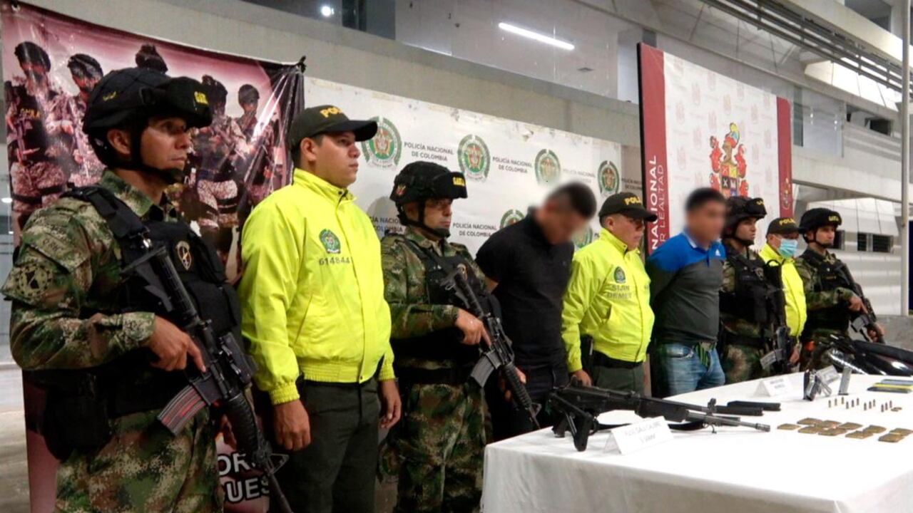 Fueron capturados alias Cristian, señalado de ser el cabecilla de finanzas de esta estructura y de Duván Mana Corredor, alias Jhon.