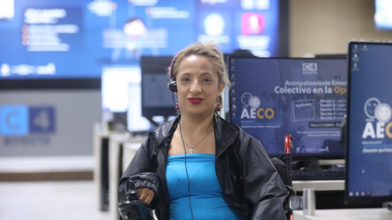 Heidy Castiblanco, operadora de la Línea 123 en Bogotá