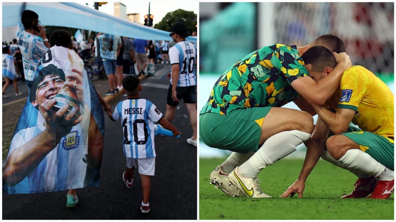Copa Mundial de la FIFA Qatar 2022 - Aficionados en Buenos Aires ven Argentina VS Australia.