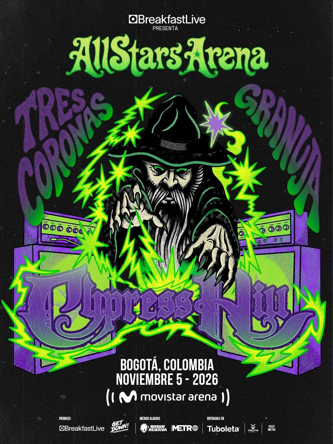 El concierto evoluciona a ALL STARS ARENA y ahora, además de Cypress Hill, contará también con Tres Coronas y Granuja, en una noche que reunirá distintas generaciones y sonidos del hip hop.