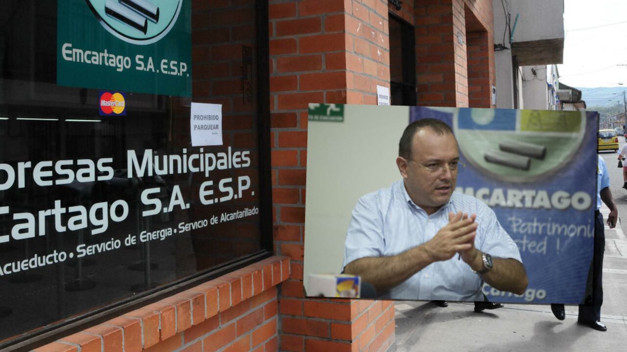 Fachada de una de las sedes de Emcartago. En el recuadro, Harold Arbeláez Herrera.