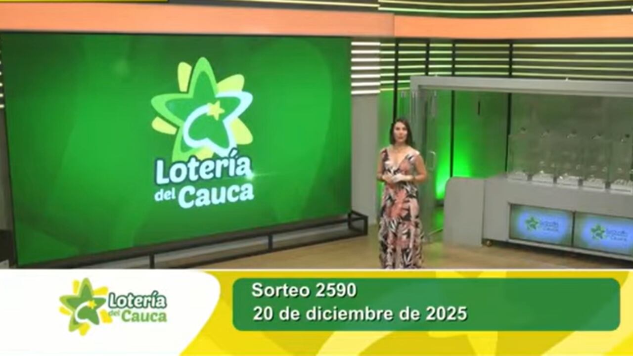Sorteo del 20 de diciembre de 2025 de la Lotería del Cauca.