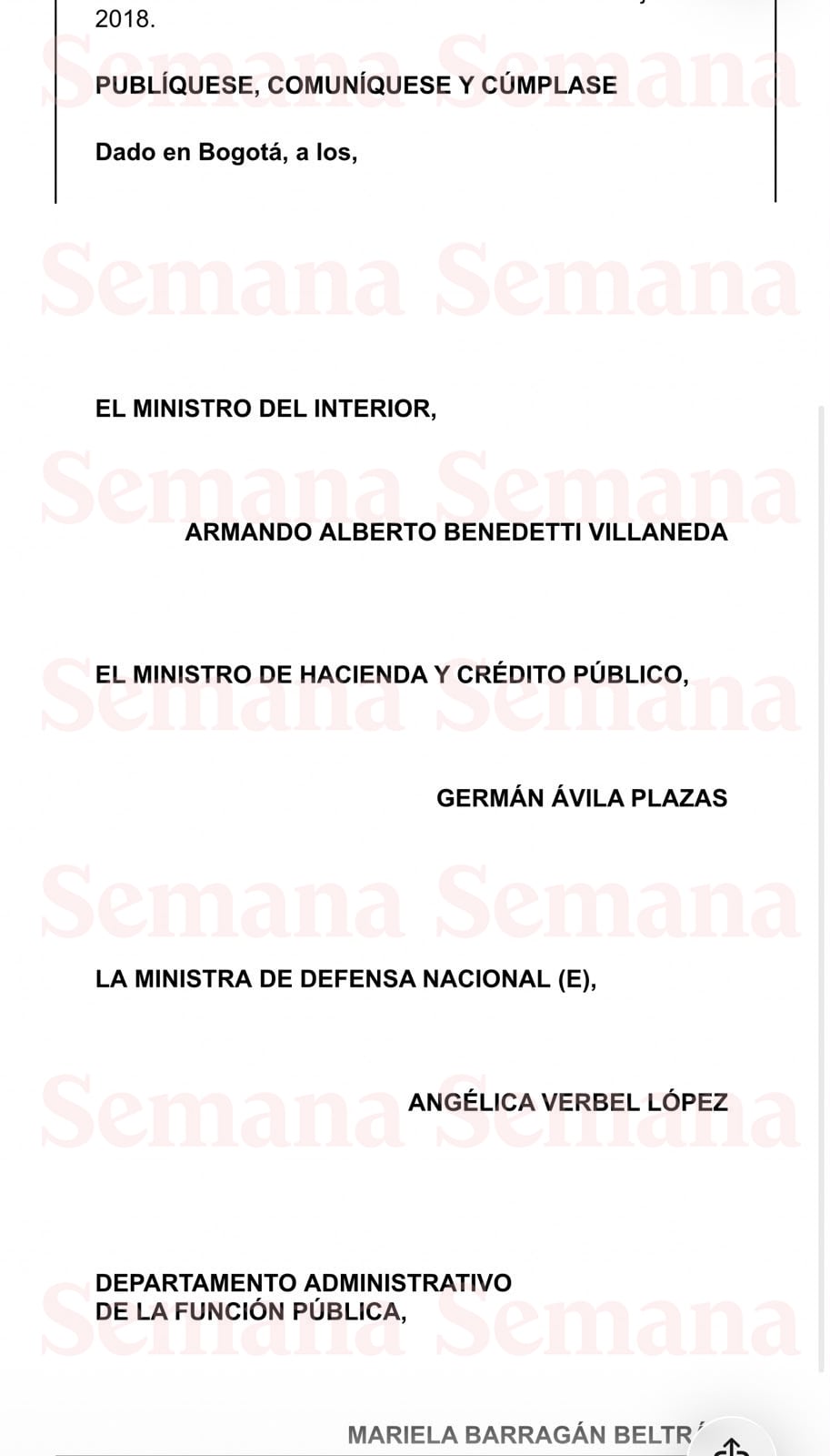 Veronica Alcocer decreto Ministerio defensa