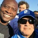 Freddy Rincón posa junto a Diego Maradona