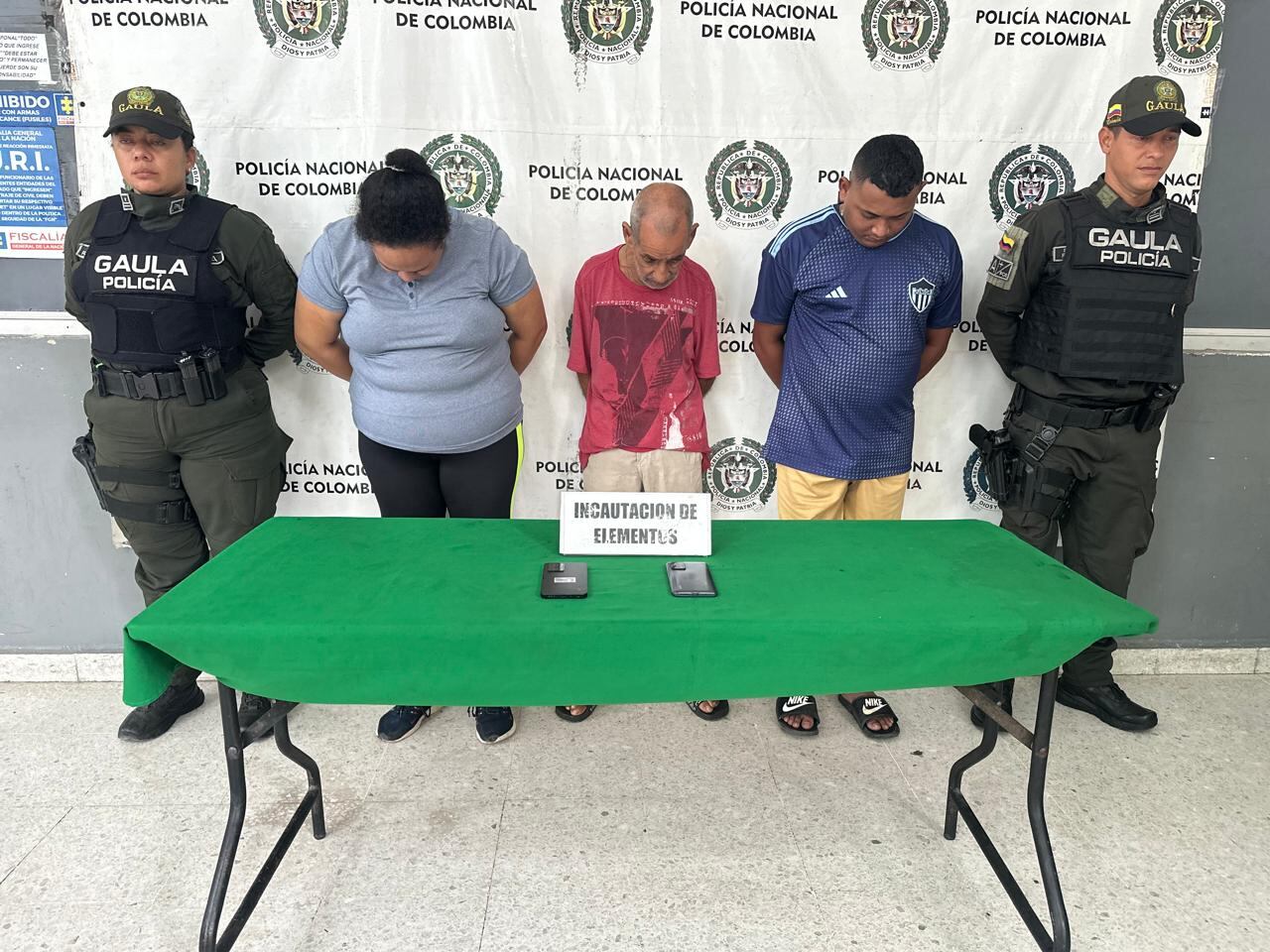 Tres capturados por extorsión en Atlántico.