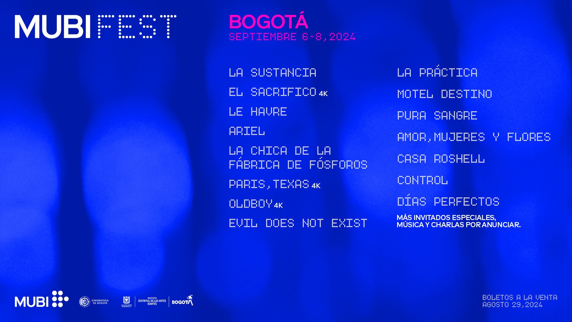 Programación MUBI FEST BOGOTÁ 2024.