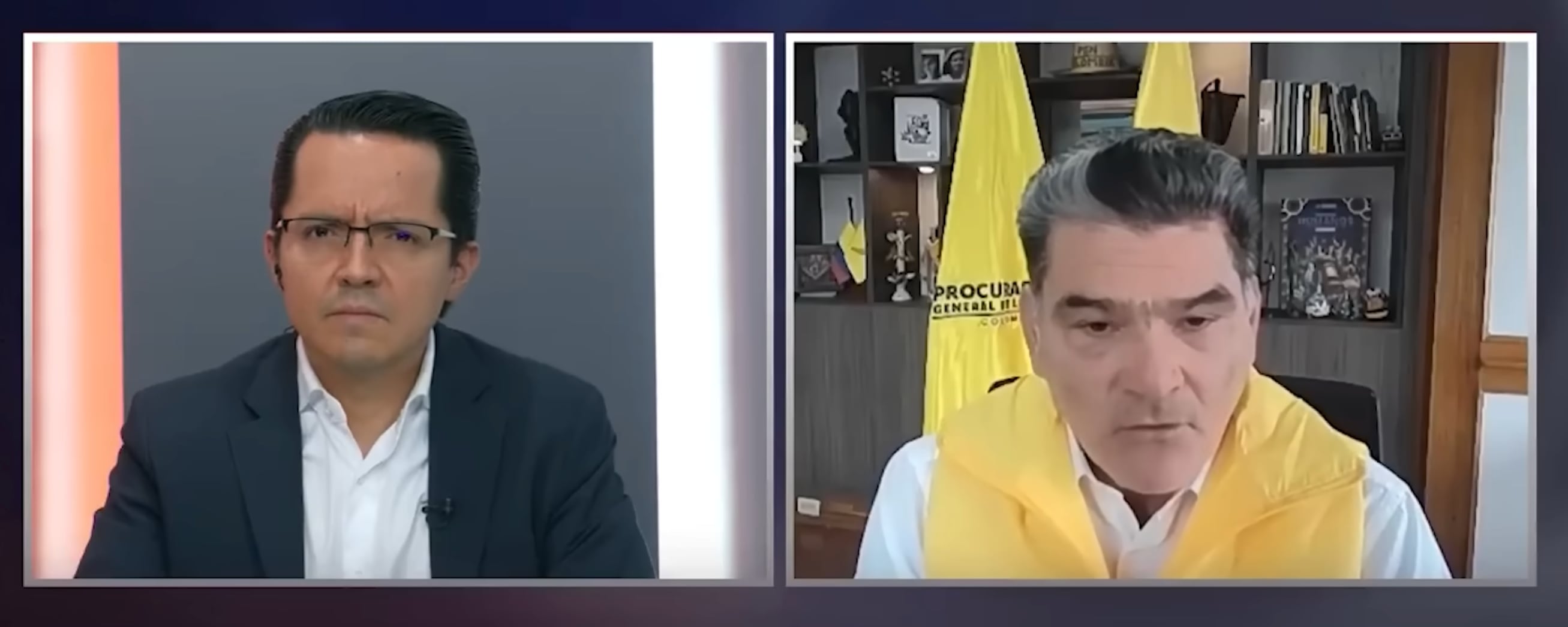 Yesid Lancheros, director de SEMANA, con Gregorio Eljach, procurador general de la Nación.