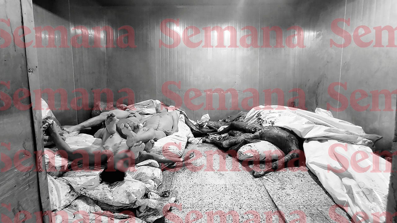 Cadáveres, ubicados en una de las neveras de Medicina Legal en Cali, Valle del Cauca. 