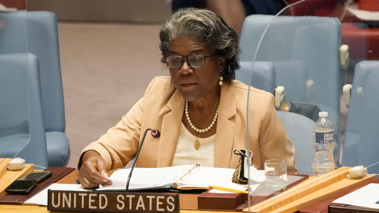"Nuestros amigos y aliados no se cuelgan de aviones" Linda Thomas-Greenfield representante de EE.UU. ante la ONU