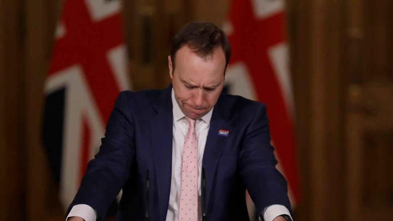 Ministro de salud del Reino Unido, Matt Hancock.