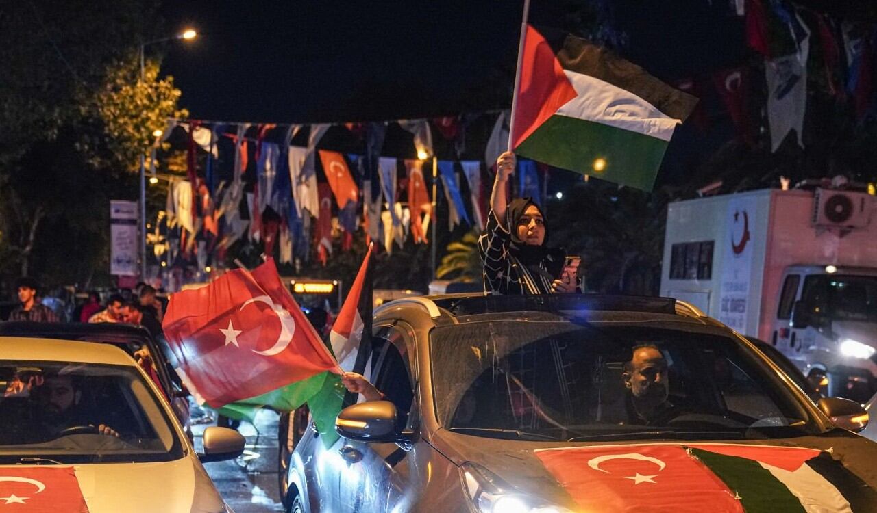 En Turquía la comunidad palestina apoyó el ataque de Hamás a Israel