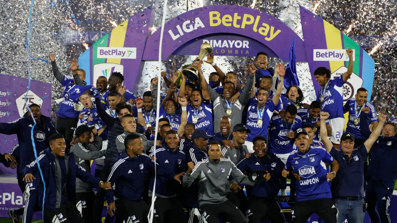 Millonarios en su celebración por la estrella 16 ante Nacional.