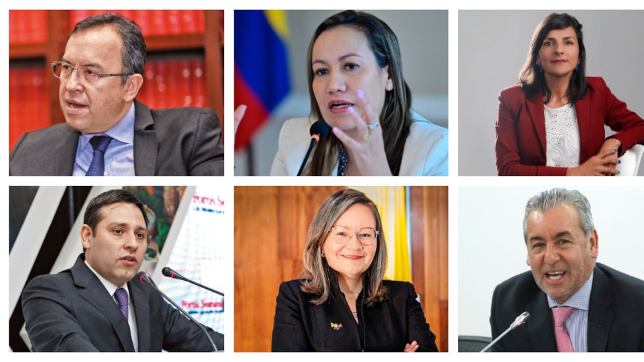 Arriba: Alfonso Prada, Carolina Corcho, Irene Vélez; abajo: Mauricio Lizcano, Cielo Rusinque y Jorge Londoño