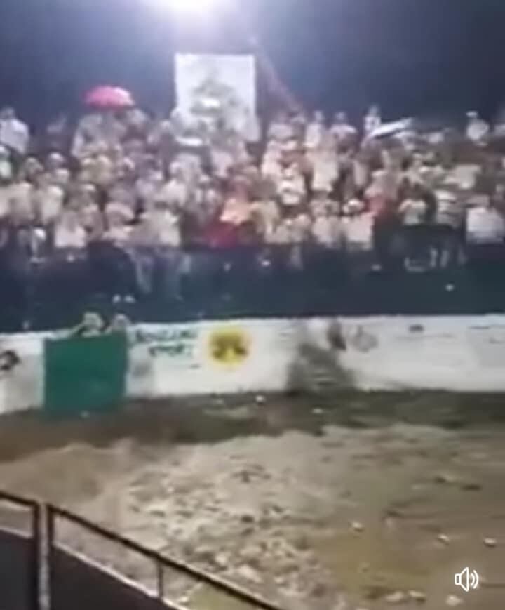 El agua inundó buena parte de la plaza de toros de San Antonio.