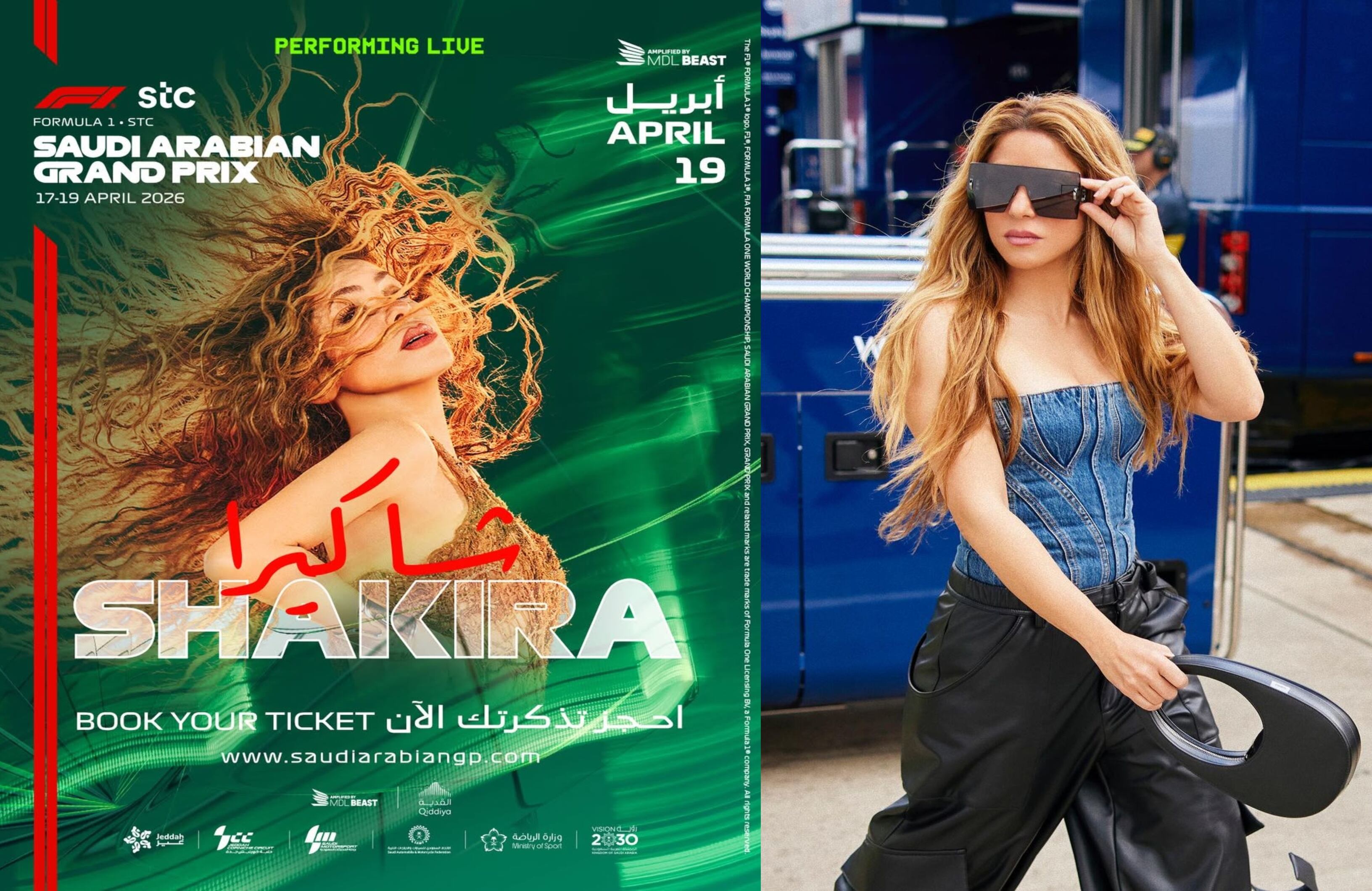 la barranquillera confirma show central en el GP de Arabia Saudita 2026