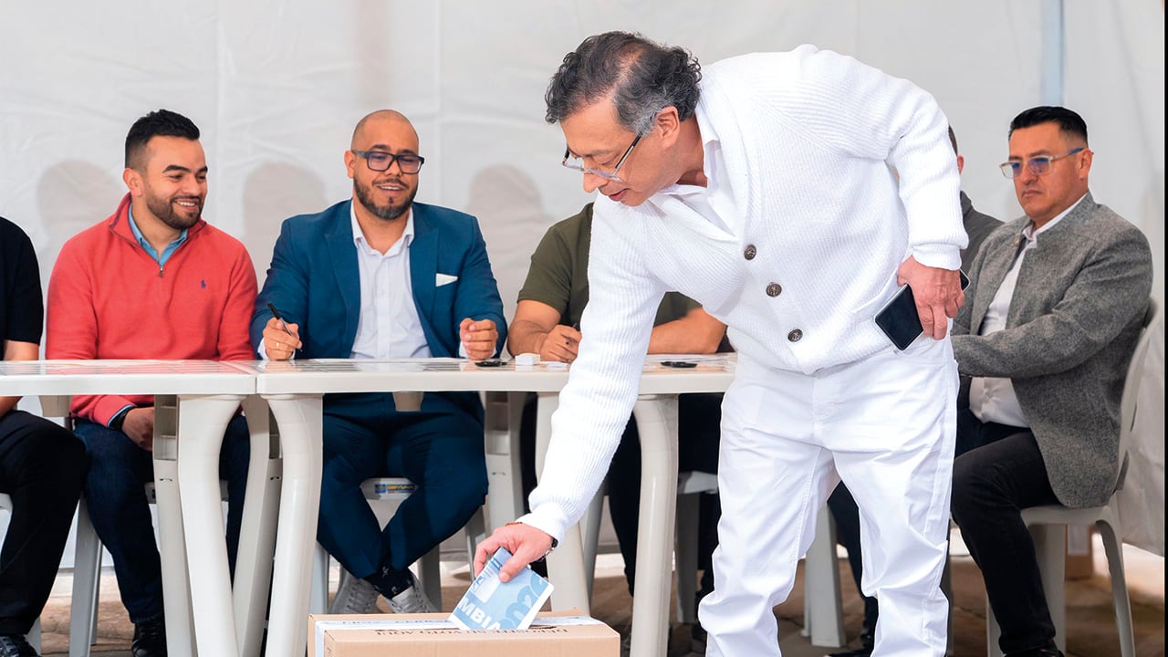 Presidente Gustavo Petro en las elecciones de primera vuelta.