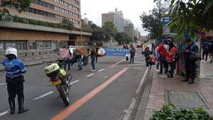 Manifestación en la Carrera Séptima.