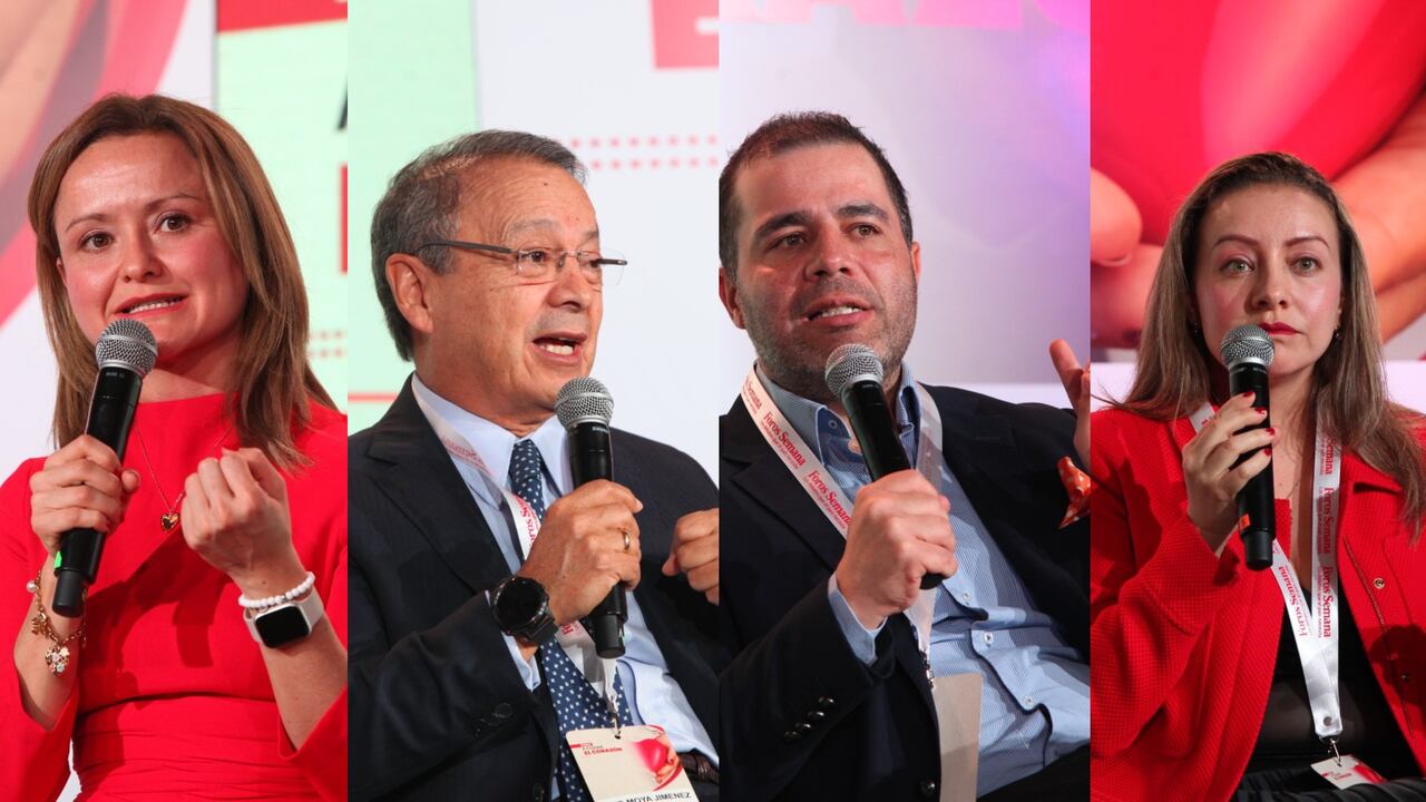 Karen Dueñas, cardióloga clínica de la Fundación Cardioinfantil; Luis Moya Jiménez, presidente de la Liga Colombiana contra el Infarto y la Hipertensión Arterial; Ángel Alberto García Peña, jefe de la Unidad Cardiología Hospital Universitario San Ignacio y Isabel Cristina Cárdenas Moreno, presidenta del Capítulo de Cardiología de la Mujer.