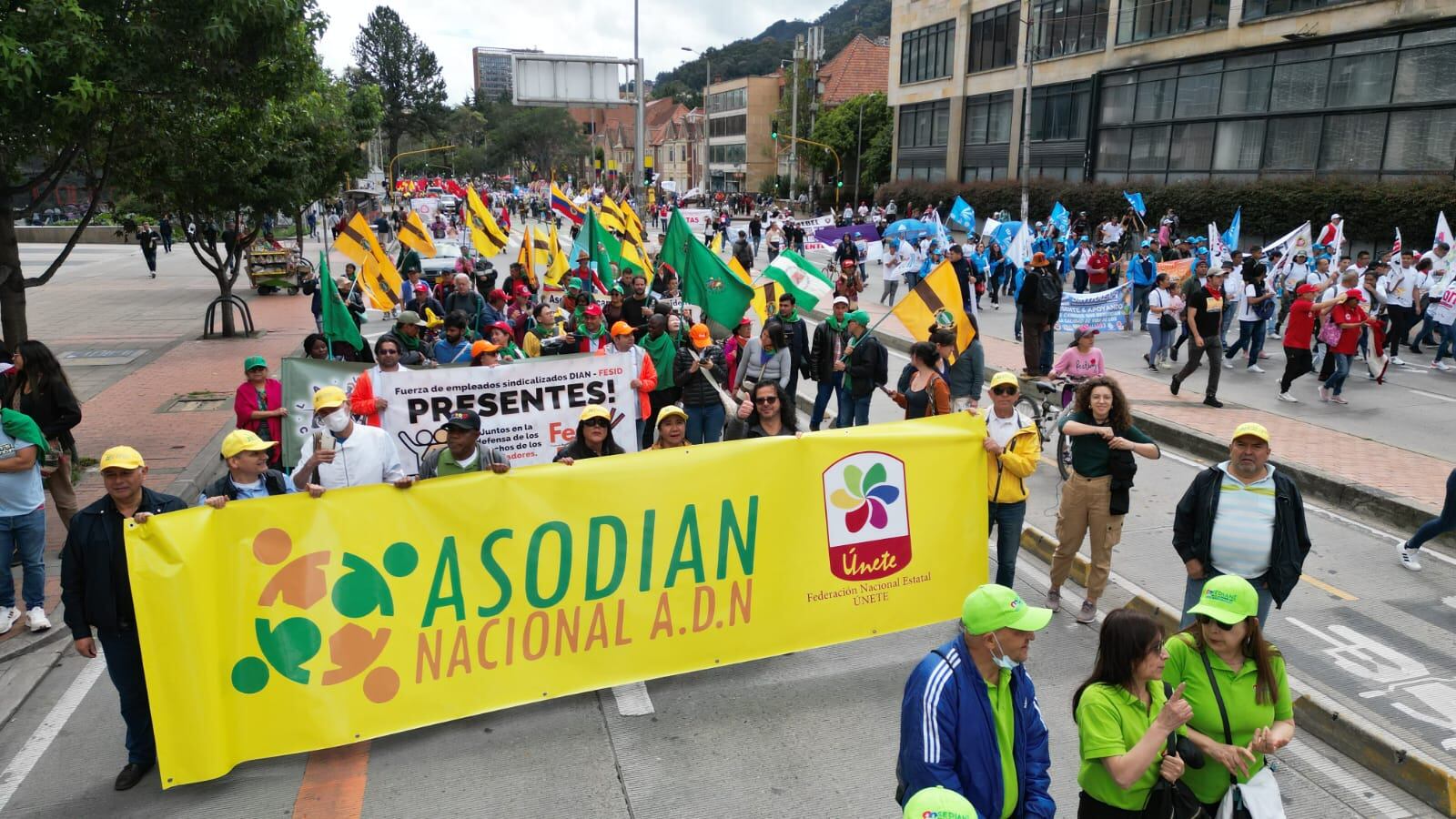 Centrales obreras imágenes con drone