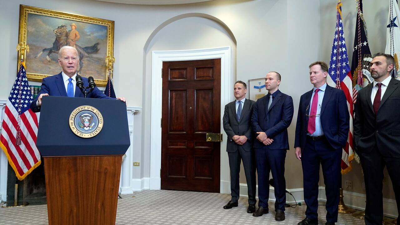 Bidel en su alocución en el Salón Roosevelt de la Casa Blanca tras su encuentro con los directivos de los siete gigantes tecnológicos.